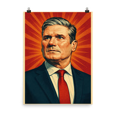 Keir Starmer poster on a plain backdrop in size 8"x10".