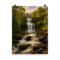 Keld Waterfalls Swaledale England poster on a plain backdrop in size 8"x10".