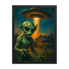 Kelly Hopkinsville Goblins Kentucky USA framed print on a plain backdrop in size 18"x24".