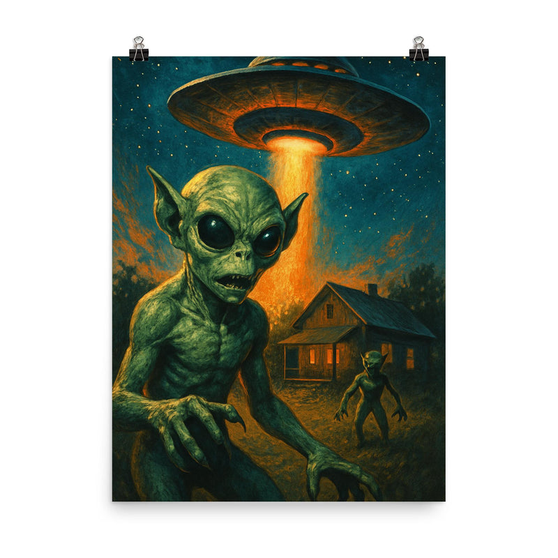 Kelly Hopkinsville Goblins Kentucky USA poster on a plain backdrop in size 8