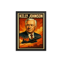 Kelly Johnson framed print on a plain backdrop in size 12"x16".