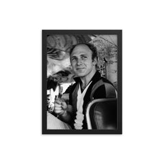 Ken Kesey framed print on a plain backdrop in size 12"x16".