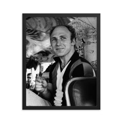 Ken Kesey framed print on a plain backdrop in size 16"x20".