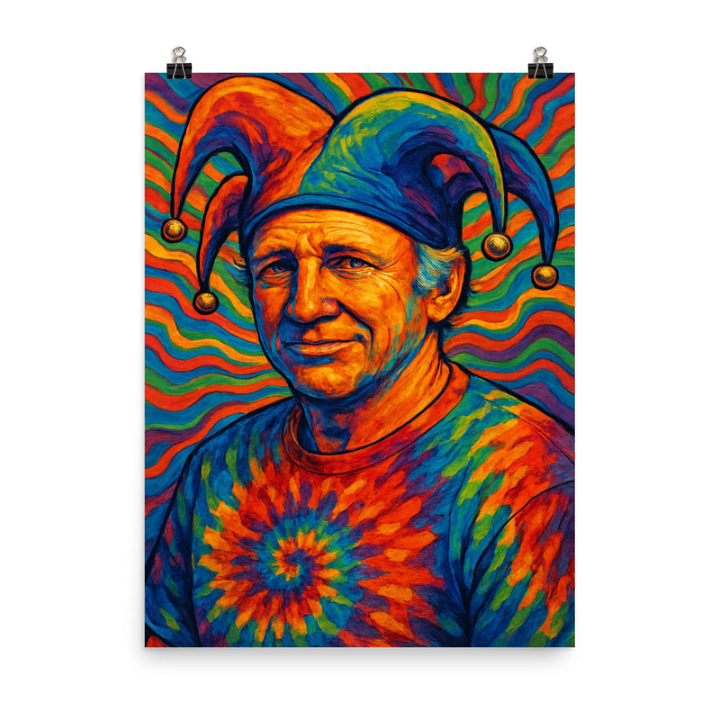 Ken Kesey poster on a plain backdrop in size 8