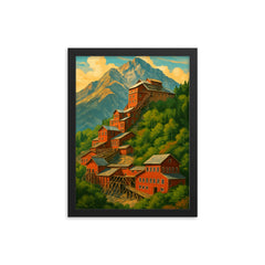 Kennecott Mine Alaska USA framed print on a plain backdrop in size 12"x16".