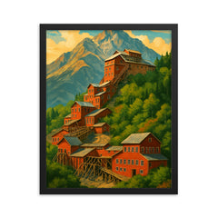 Kennecott Mine Alaska USA framed print on a plain backdrop in size 16"x20".