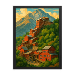 Kennecott Mine Alaska USA framed print on a plain backdrop in size 18"x24".