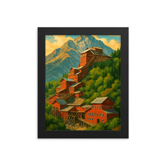 Kennecott Mine Alaska USA framed print on a plain backdrop in size 8"x10".