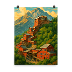 Kennecott Mine Alaska USA poster on a plain backdrop in size 8"x10".