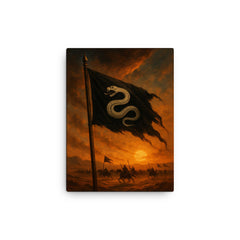 Khalid ibn al Walid desert battle standard canvas print on a plain backdrop in size 12"x16".