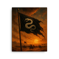 Khalid ibn al Walid desert battle standard canvas print on a plain backdrop in size 16"x20".