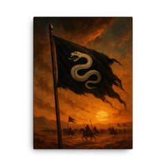 Khalid ibn al Walid desert battle standard canvas print on a plain backdrop in size 18"x24".