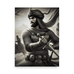 Khalid Ibn al-Walid poster on a plain backdrop in size 18"x24".