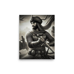 Khalid Ibn al-Walid poster on a plain backdrop in size 8"x10".