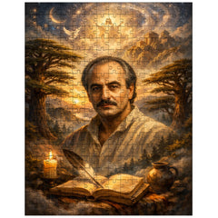 Khalil Gibran cedar grove visionary portrait jigsaw puzzle