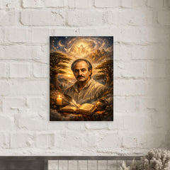 Khalil Gibran cedar grove visionary portrait metal print mockup