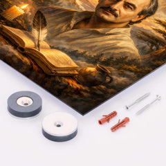 Khalil Gibran cedar grove visionary portrait metal print mockup