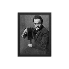 Khalil Gibran framed print on a plain backdrop in size 12"x16".