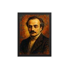 Khalil Gibran framed print on a plain backdrop in size 12"x16".