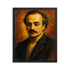 Khalil Gibran framed print on a plain backdrop in size 16"x20".