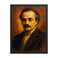 Khalil Gibran framed print on a plain backdrop in size 18"x24".