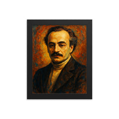 Khalil Gibran framed print on a plain backdrop in size 8"x10".