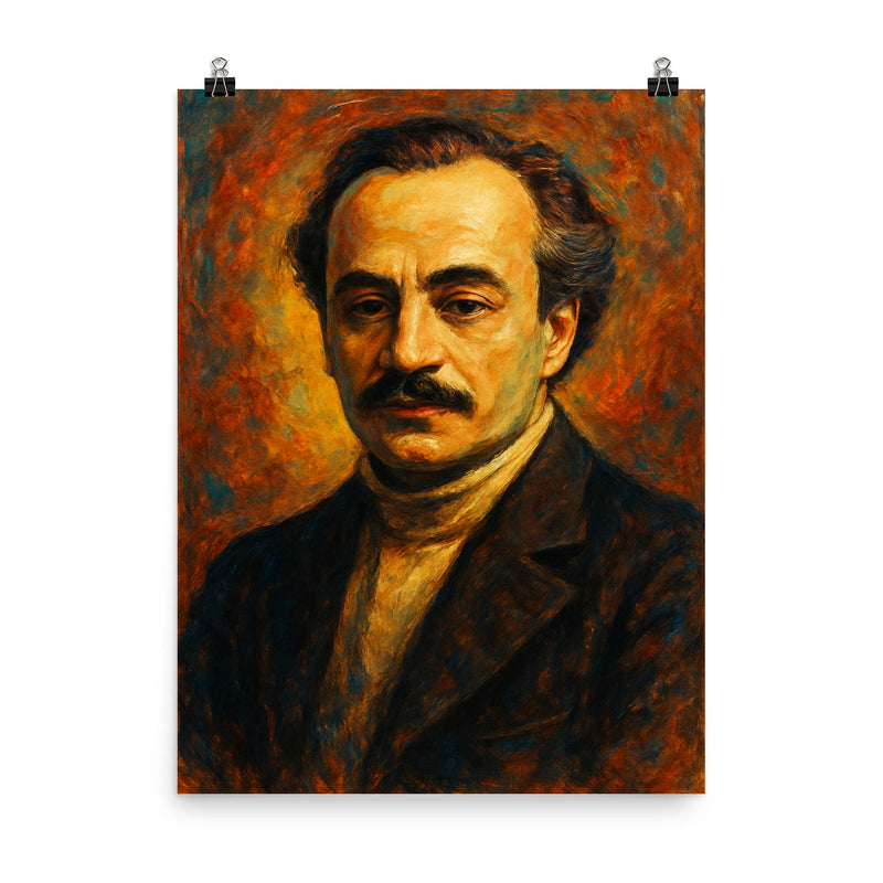 Khalil Gibran poster on a plain backdrop in size 8