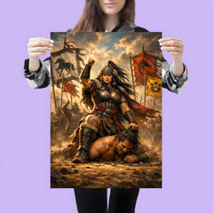 Khutulun wrestling champion beneath Mongol banners poster 3