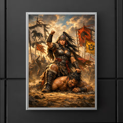 Khutulun wrestling champion beneath Mongol banners poster 5