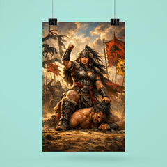 Khutulun wrestling champion beneath Mongol banners poster 6