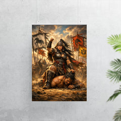 Khutulun wrestling champion beneath Mongol banners poster 7