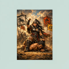 Khutulun wrestling champion beneath Mongol banners poster 8