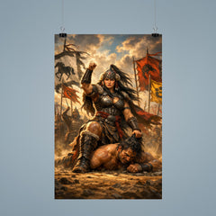 Khutulun wrestling champion beneath Mongol banners poster 9