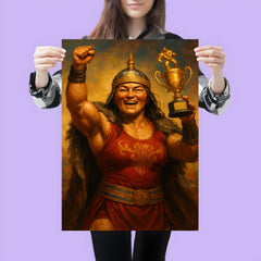 Khutulun wrestling champion victory portrait poster 3