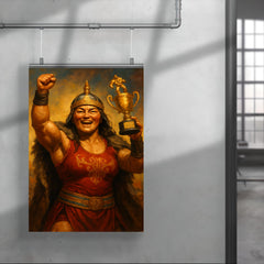 Khutulun wrestling champion victory portrait poster 4