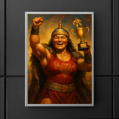 Khutulun wrestling champion victory portrait poster 5