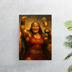 Khutulun wrestling champion victory portrait poster 7