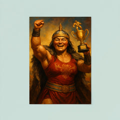 Khutulun wrestling champion victory portrait poster 8