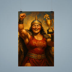 Khutulun wrestling champion victory portrait poster 9