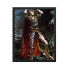 King Arthur by Charles Ernest Butler, 1903 framed print on a plain backdrop in size 16"x20".
