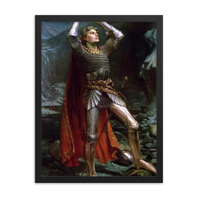 King Arthur by Charles Ernest Butler, 1903 framed print on a plain backdrop in size 18