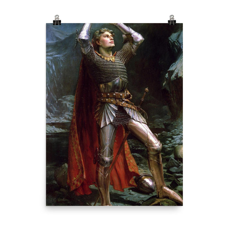 King Arthur by Charles Ernest Butler, 1903 poster on a plain backdrop in size 8