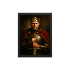 King Arthur regal framed print on a plain backdrop in size 12"x16".