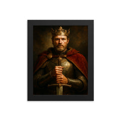 King Arthur regal framed print on a plain backdrop in size 8"x10".