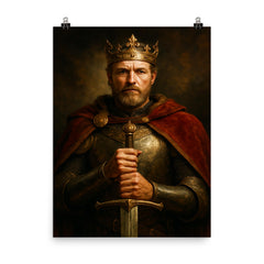 King Arthur regal poster on a plain backdrop in size 8"x10".