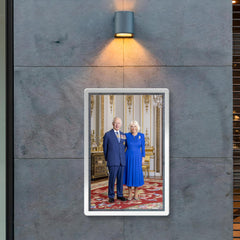 King Charles III and Queen Camilla official Australian portrait - full length version poster 2