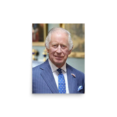 King Charles III poster on a plain backdrop in size 12"x16".