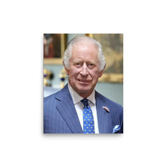 King Charles III poster on a plain backdrop in size 8"x10".
