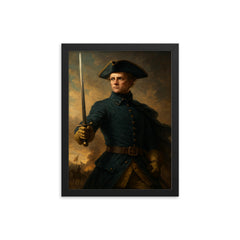 King Charles XII of Sweden framed print on a plain backdrop in size 12"x16".