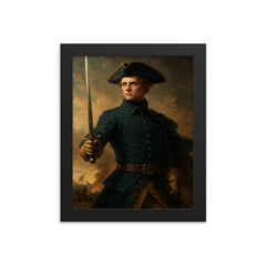 King Charles XII of Sweden framed print on a plain backdrop in size 8"x10".
